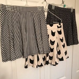 Lot of 3 Junior Size Spandex/Cotton/Poly Skirts